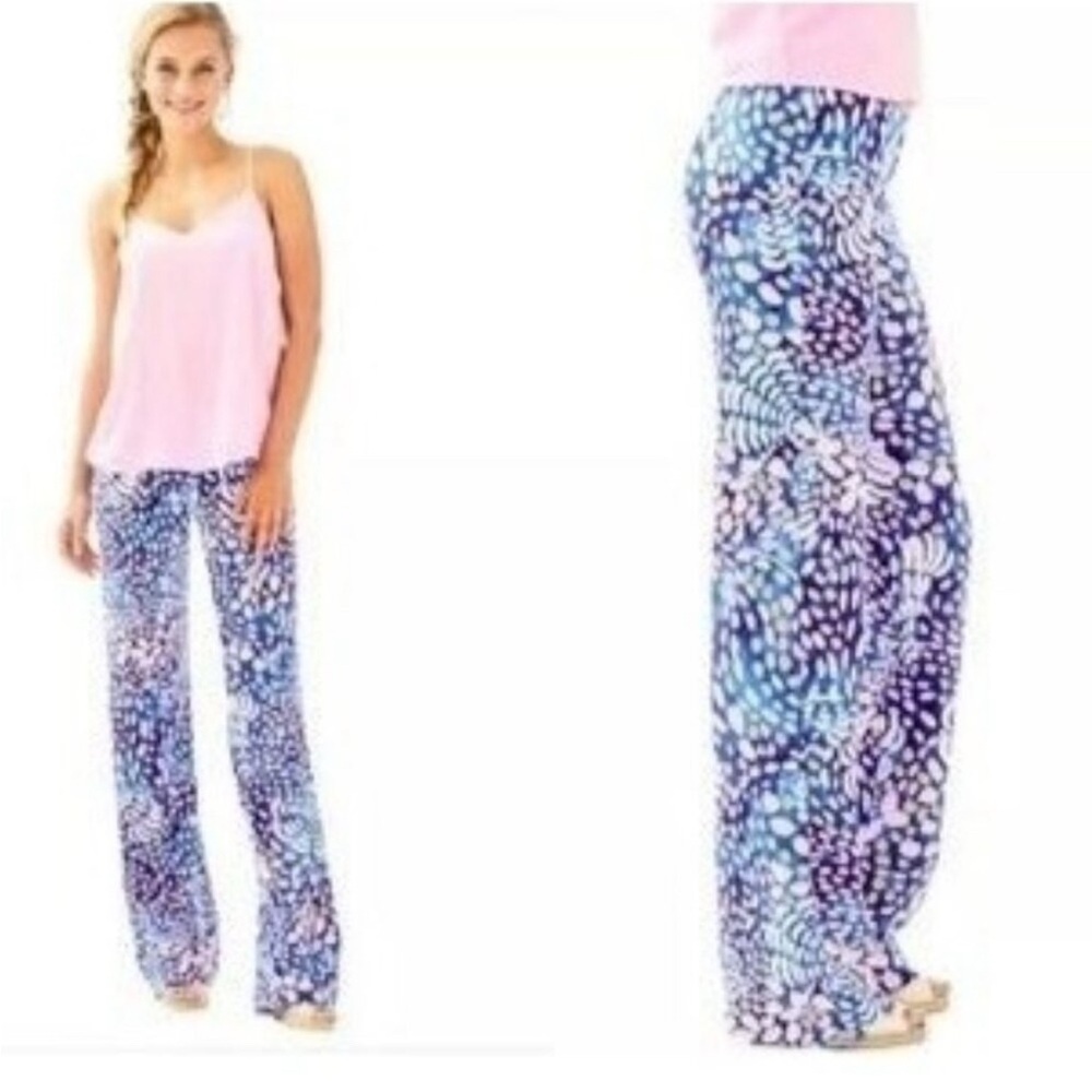 Lilly Pulitzer Womens S Georgia May Knit Palazzo Pant in Sparkling Grotto